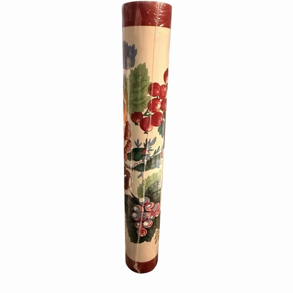 Waverly Wallcoverings Wallpaper Off-White Floral Design Vinyl 5 Yards Pre Pasted